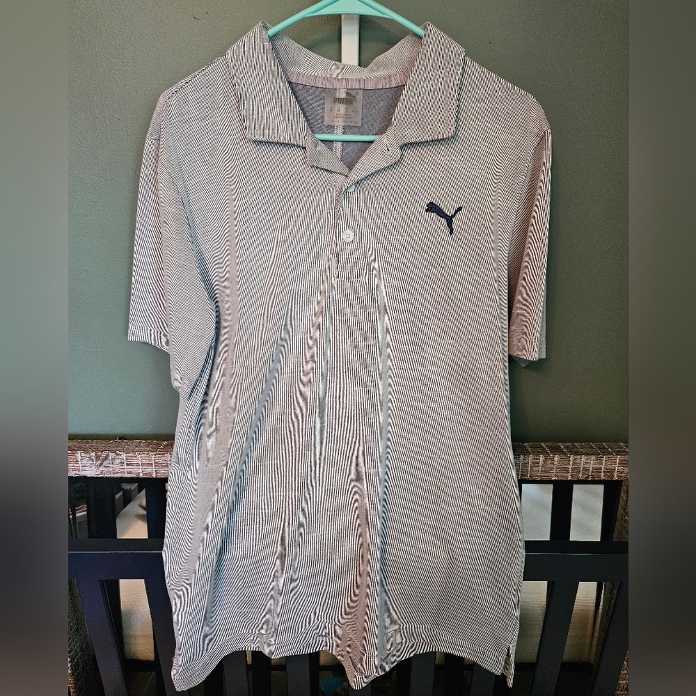 Puma Men's M Gray Polo Shirt